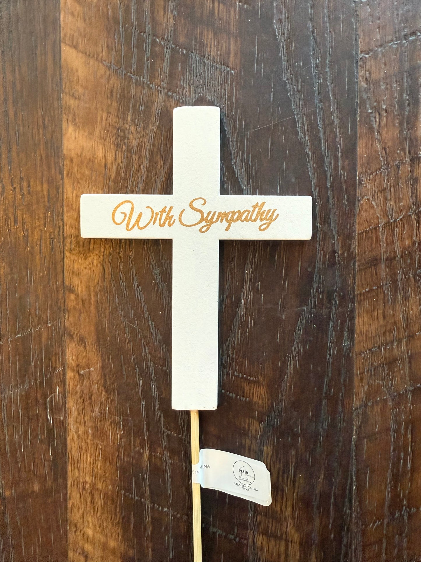 5.5" Sympathy Wood Cross – CHRISTELL'S FLOWERS, Killeen TX