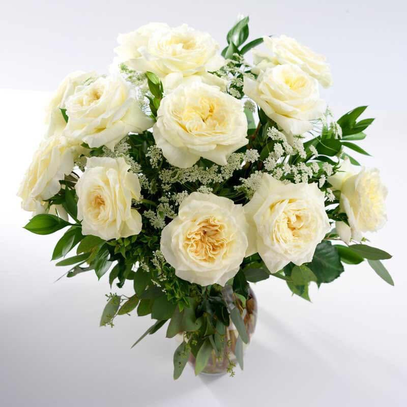 Ivory Garden Rose Bouquet