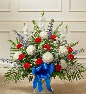Red, White & Blue Sympathy Basket – CHRISTELL'S FLOWERS, Killeen TX
