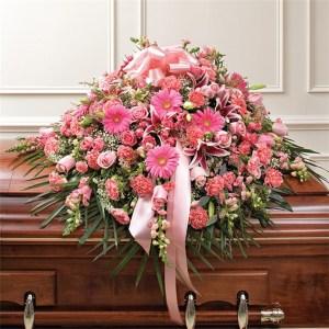 Pink Mixed Half Casket Cover – CHRISTELL'S FLOWERS, Killeen TX