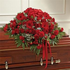 Red Mixed Half Casket Cover – CHRISTELL'S FLOWERS, Killeen TX