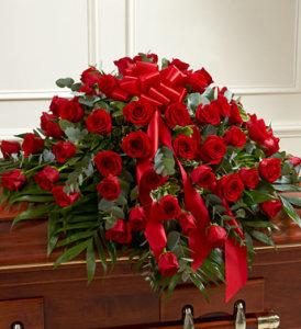 Red Rose Half Casket Cover – CHRISTELL'S FLOWERS, Killeen TX
