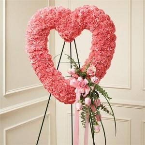 Pink Standing Open Heart – CHRISTELL'S FLOWERS, Killeen TX