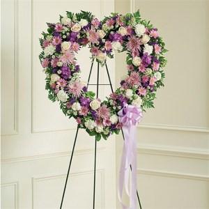 Lavender & White Standing Open Heart – CHRISTELL'S FLOWERS, Killeen TX