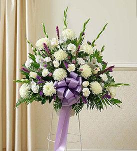 Lavender & White Sympathy Basket – CHRISTELL'S FLOWERS, Killeen TX