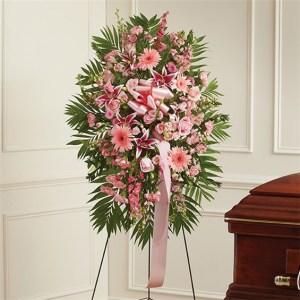 Pink Sympathy Standing Spray – CHRISTELL'S FLOWERS, Killeen TX