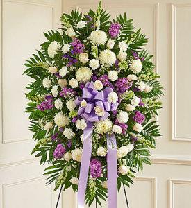 Lavender & White Standing Spray – CHRISTELL'S FLOWERS, Killeen TX