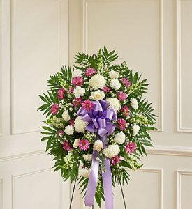 Lavender & White Standing Spray – CHRISTELL'S FLOWERS, Killeen TX