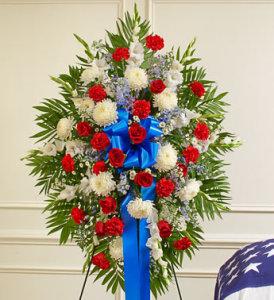 Red, White & Blue Easel Spray – CHRISTELL'S FLOWERS, Killeen TX