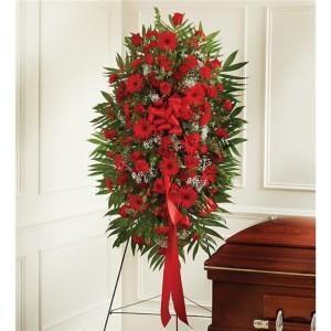 Red Mixed Sympathy Standing Spray – CHRISTELL'S FLOWERS, Killeen TX
