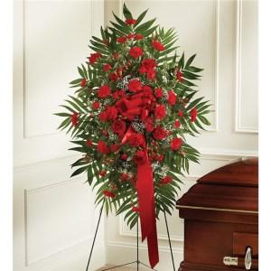Red Mixed Sympathy Standing Spray – CHRISTELL'S FLOWERS, Killeen TX