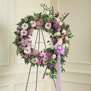 Lavender & White Standing Wreath – CHRISTELL'S FLOWERS, Killeen TX