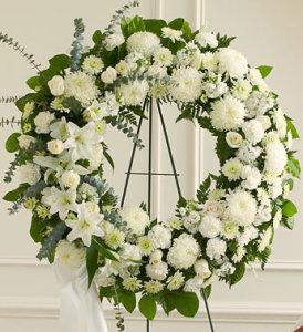 White Standing Wreath – CHRISTELL'S FLOWERS, Killeen TX