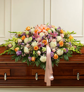 Multicolor Pastel Mixed Flower Half Casket Cover – CHRISTELL'S FLOWERS, Killeen TX
