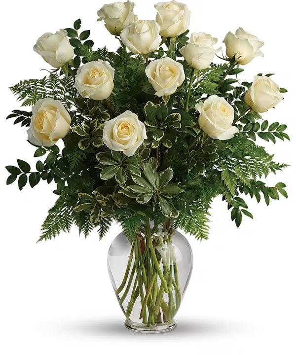 Classic White Roses – CHRISTELL'S FLOWERS, Killeen TX