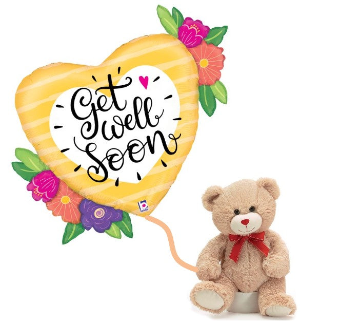 Get Well Soon Balloon & Bear – CHRISTELL'S FLOWERS, Killeen TX