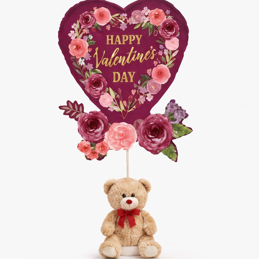 Oversize Romance Balloon & Bear – CHRISTELL'S FLOWERS, Killeen TX