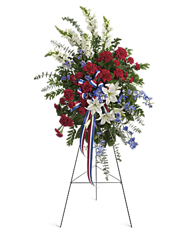 Patriot's Salute Standing Spray – CHRISTELL'S FLOWERS, Killeen TX