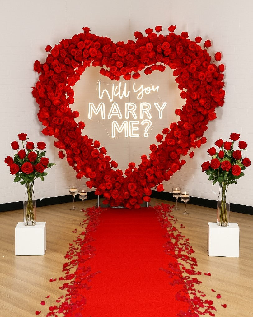 Rental: 7' Red Rose Heart Arch