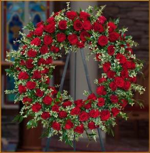 Red Rose Circular Wreath – CHRISTELL'S FLOWERS, Killeen TX