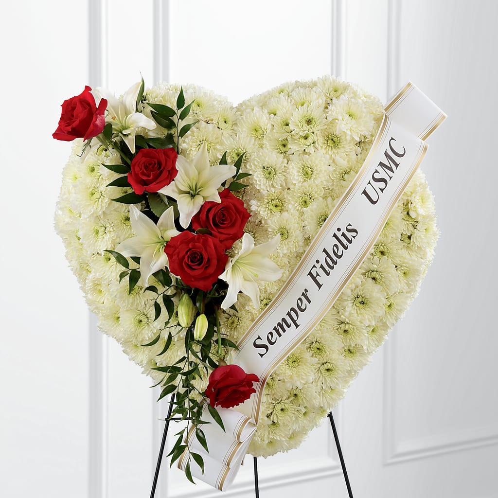 Heartfelt Hero Standing Heart – CHRISTELL'S FLOWERS, Killeen TX