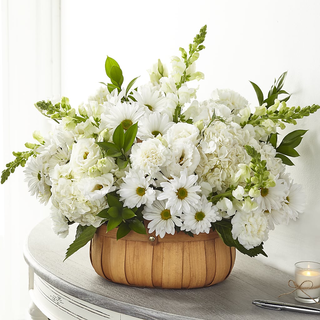 Pure Ivory Basket – CHRISTELL'S FLOWERS, Killeen TX