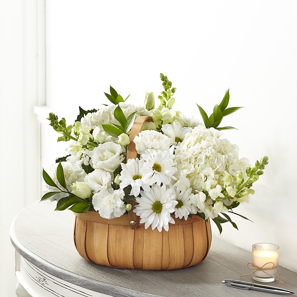 Pure Ivory Basket – CHRISTELL'S FLOWERS, Killeen TX