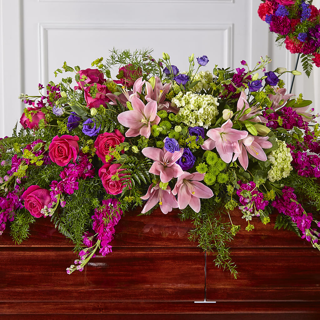 Radiant Tribute Casket Spray – CHRISTELL'S FLOWERS, Killeen TX