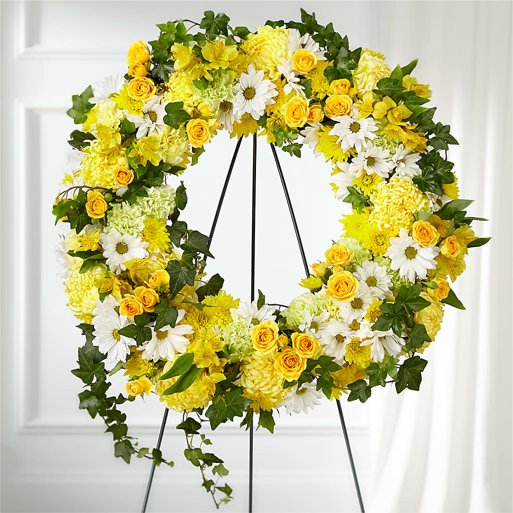 Golden Remembrance Wreath – CHRISTELL'S FLOWERS, Killeen TX