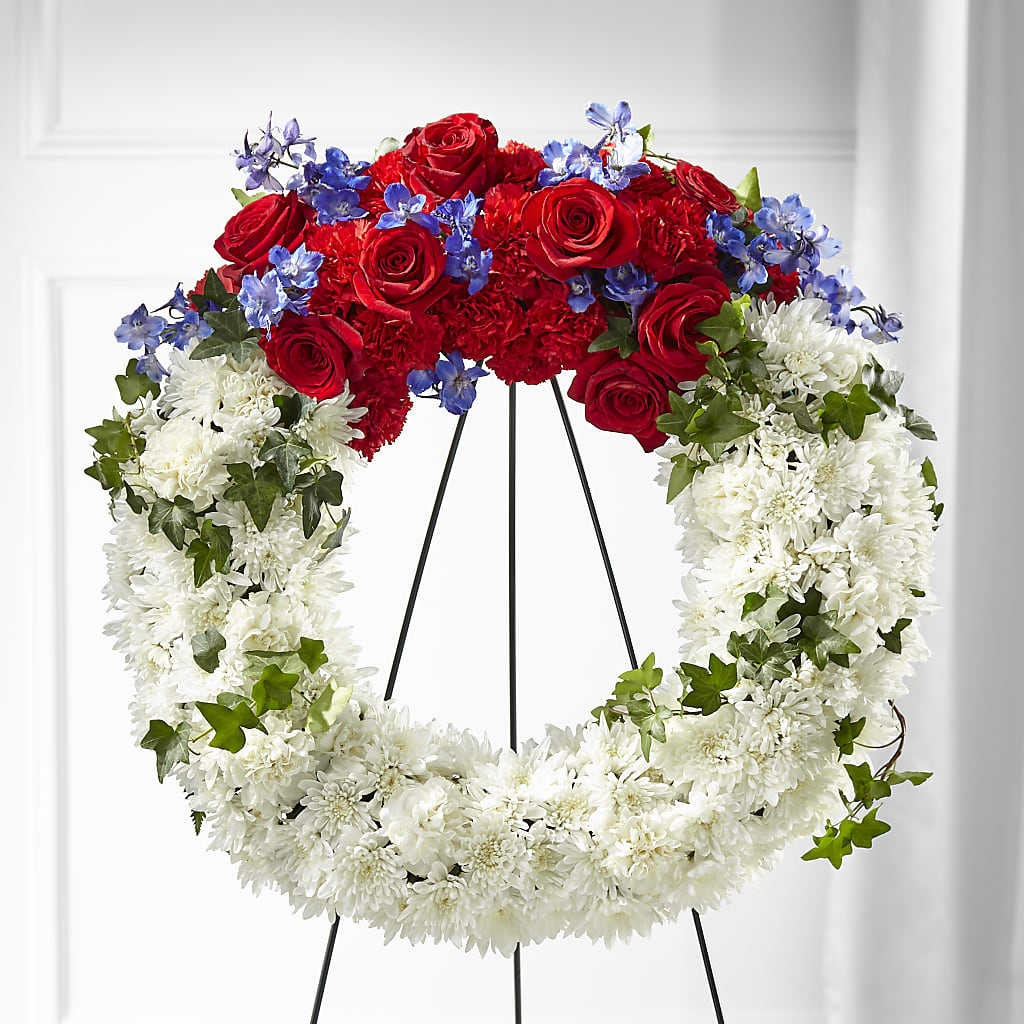 Patriotic Passion Wreath – CHRISTELL'S FLOWERS, Killeen TX
