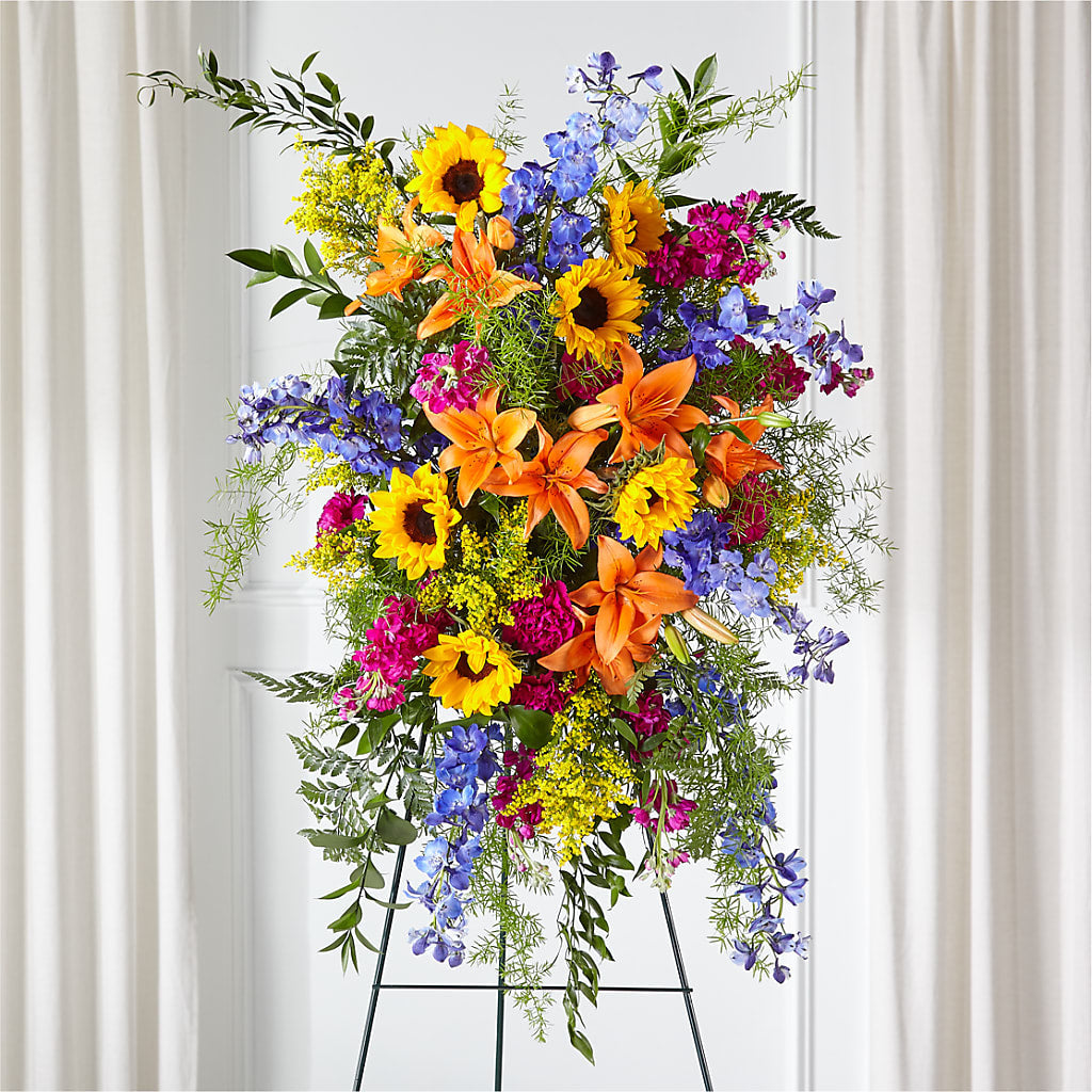 Sunlit Memories Standing Spray (Standard) – CHRISTELL'S FLOWERS, Killeen TX