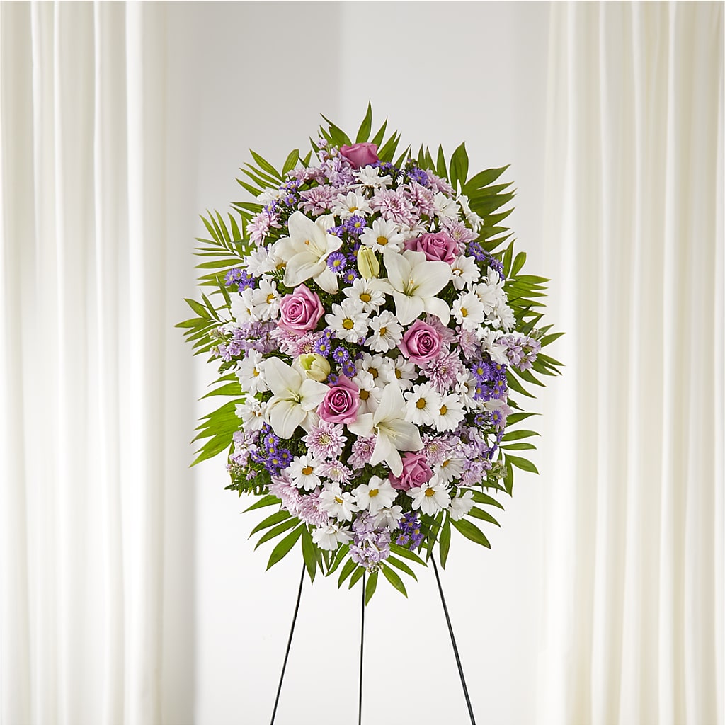 Surrounded by Love Standing Spray – CHRISTELL'S FLOWERS, Killeen TX