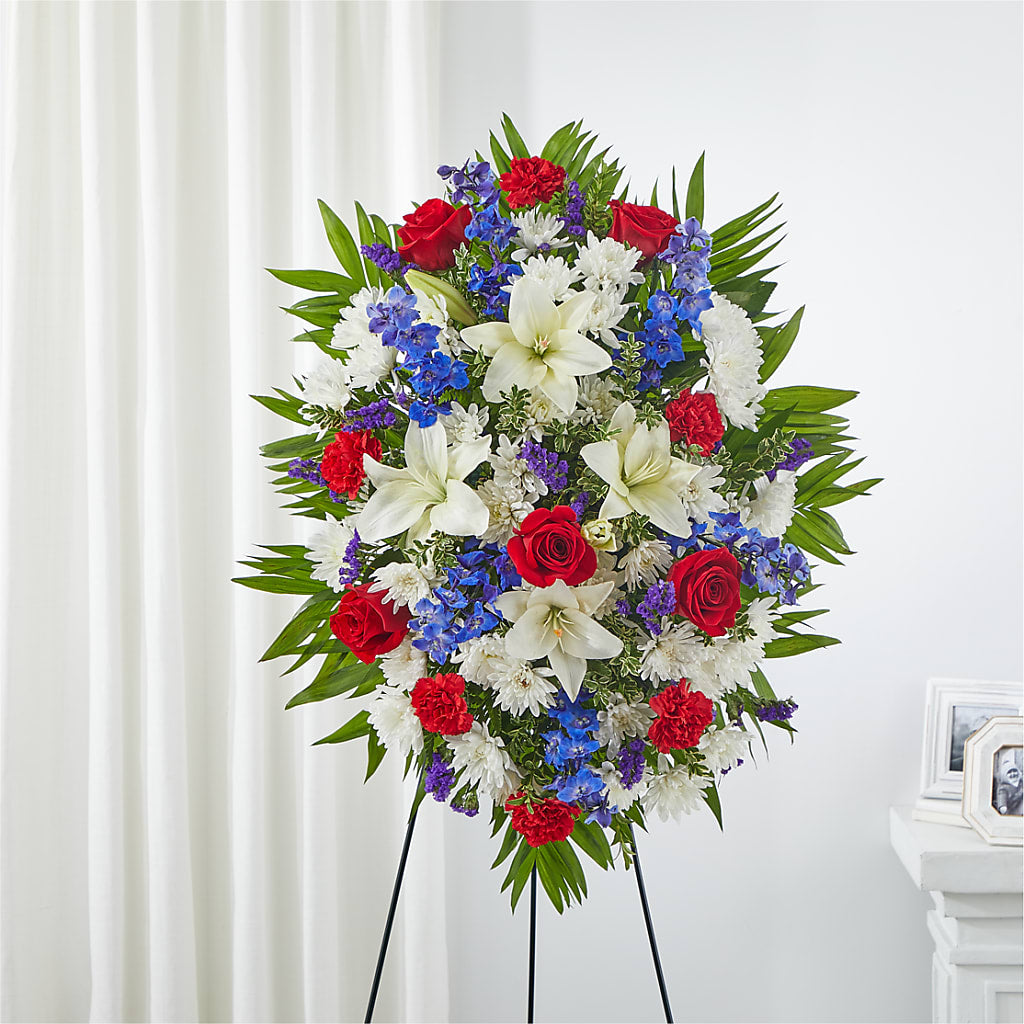 Cherished Service Standing Spray – CHRISTELL'S FLOWERS, Killeen TX