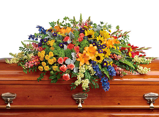 Vibrant Reflections Casket Spray – CHRISTELL'S FLOWERS, Killeen TX