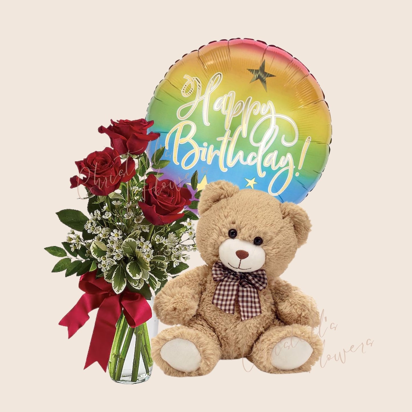 Triple Rose Budvase – CHRISTELL'S FLOWERS, Killeen TX