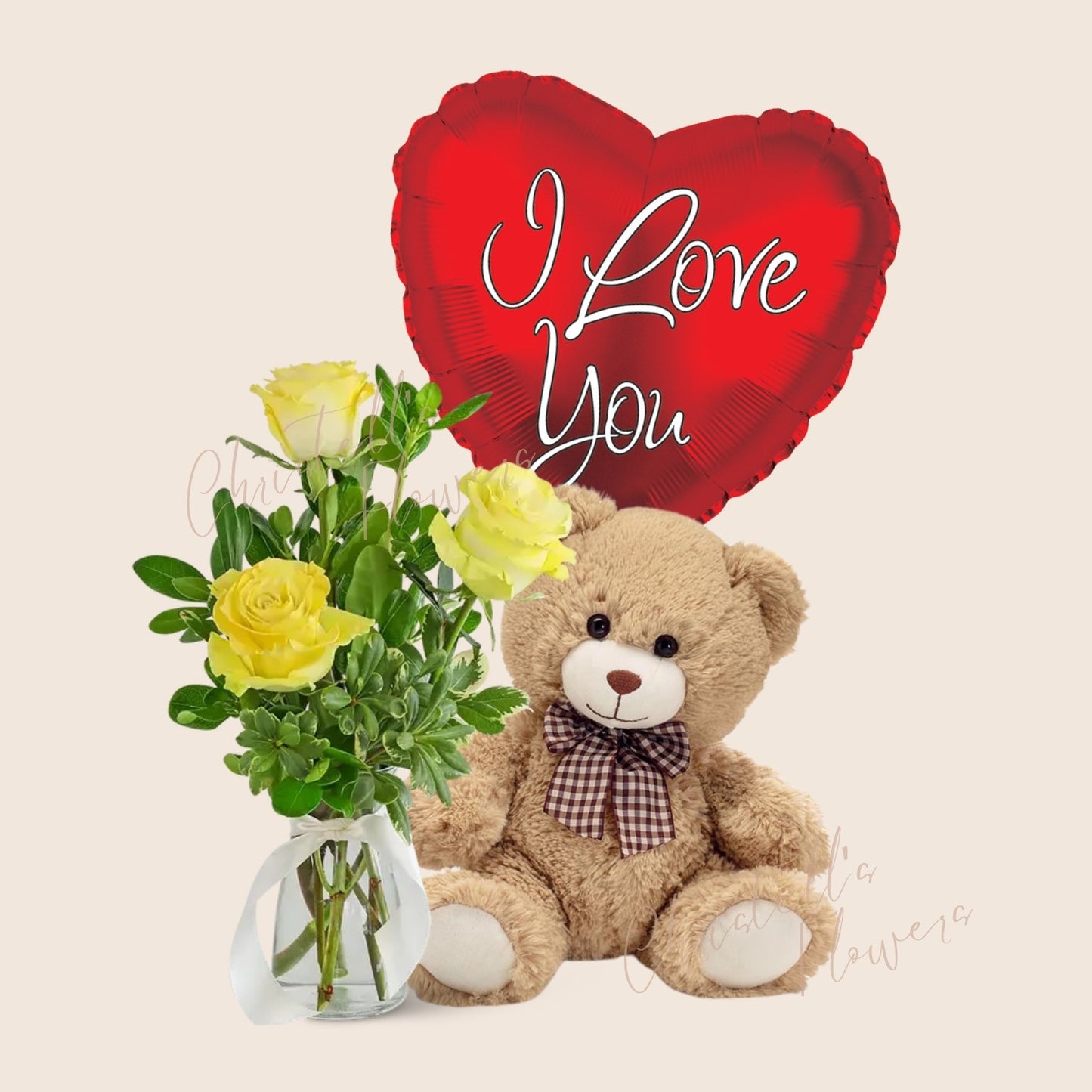 Triple Rose Budvase-Yellow