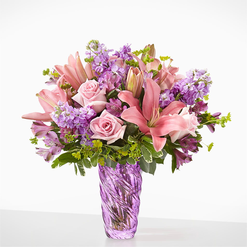 Precious Petals Bouquet with Luxe Swirl Vase – CHRISTELL'S FLOWERS, Killeen TX