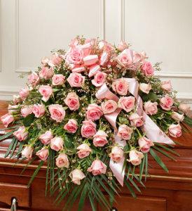 Pink Rose Half Casket Cover – CHRISTELL'S FLOWERS, Killeen TX
