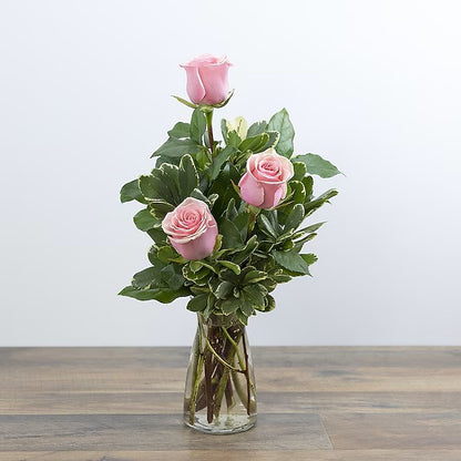 Triple Rose Budvase-Pink – CHRISTELL'S FLOWERS, Killeen TX