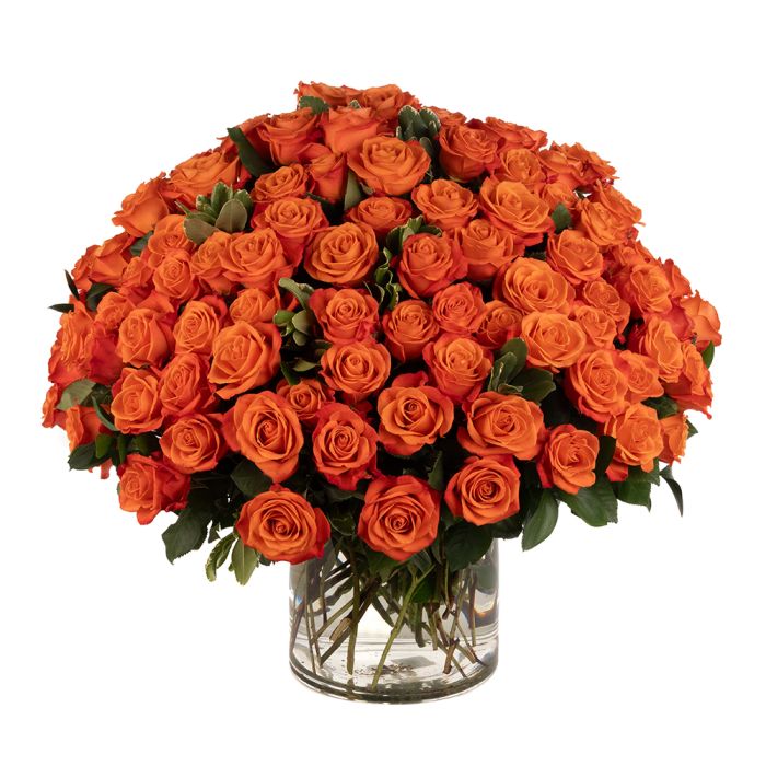 Lush Orange Rose Bouquet