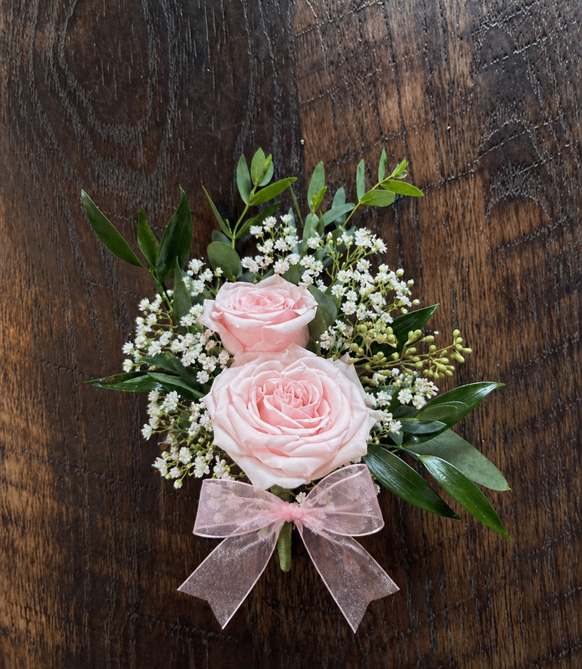 Double Rose Pin-On Corsage