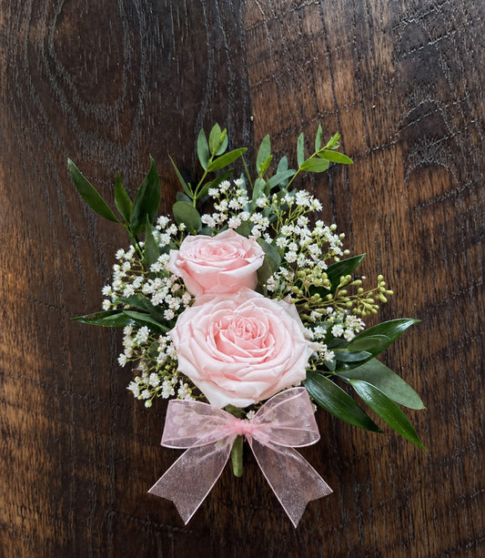 Double Rose Pin-On Corsage
