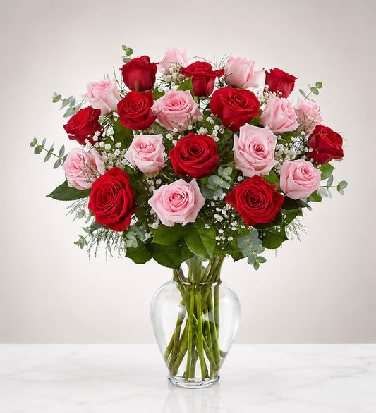 Pink & Red Rose Perfection – CHRISTELL'S FLOWERS, Killeen TX