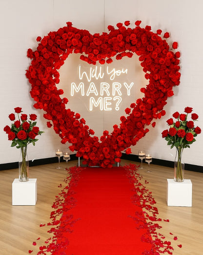 Rental: 7' Red Rose Heart Arch