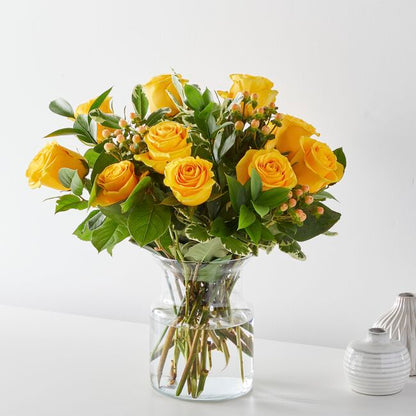 Golden Blossom Rose Bouquet – CHRISTELL'S FLOWERS, Killeen TX