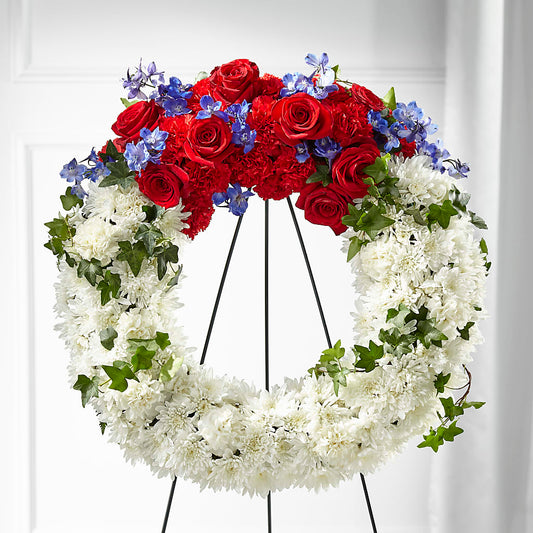 Patriotic Passion Wreath – CHRISTELL'S FLOWERS, Killeen TX