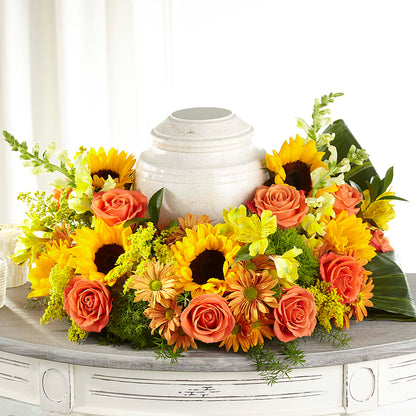Faithful Sunflower Cremation Adornment – CHRISTELL'S FLOWERS, Killeen TX