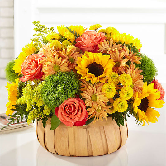 Harvest Sunflower Basket – CHRISTELL'S FLOWERS, Killeen TX