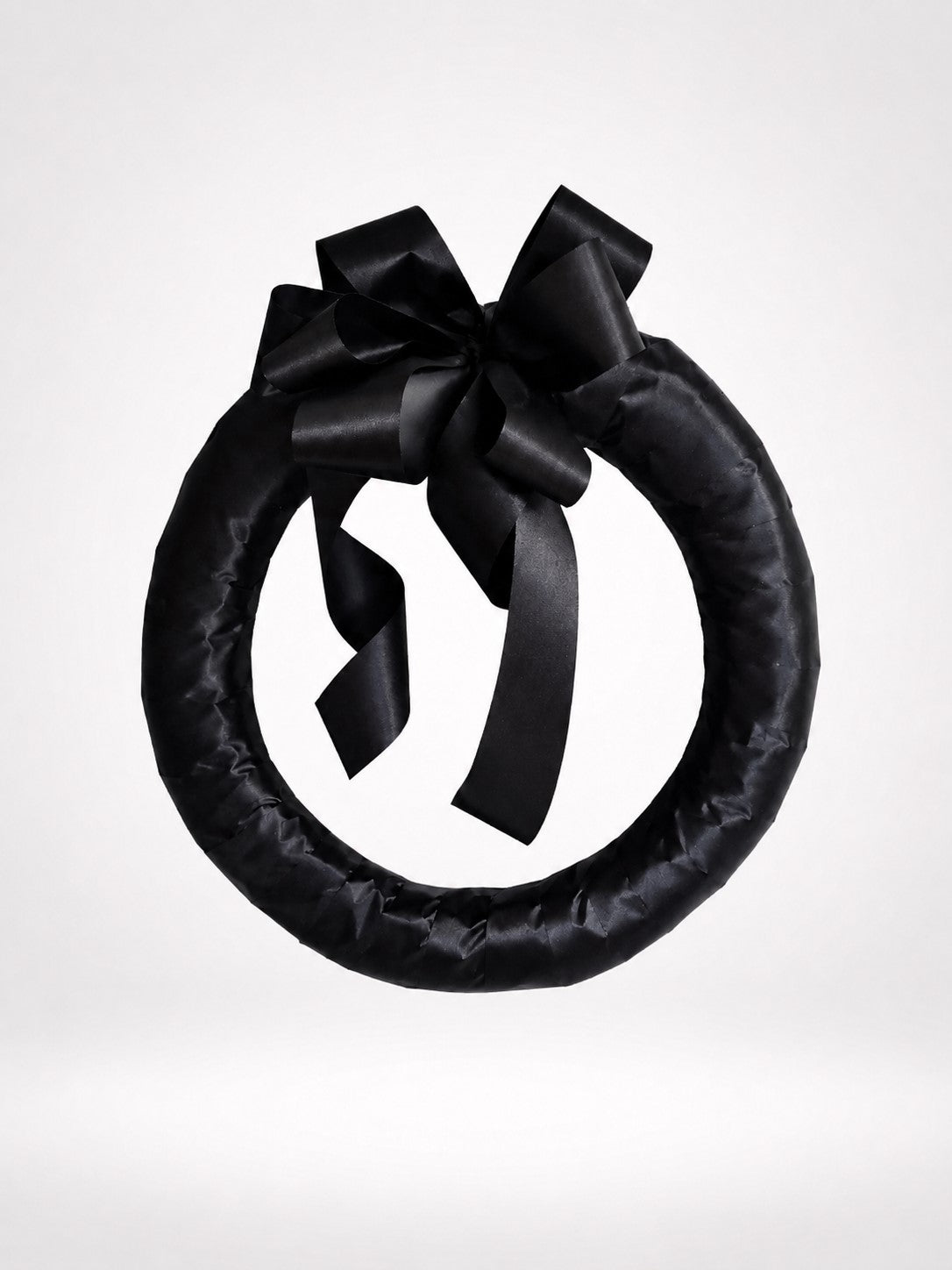 Satin Wrapped Bereavement Wreath – CHRISTELL'S FLOWERS, Killeen TX