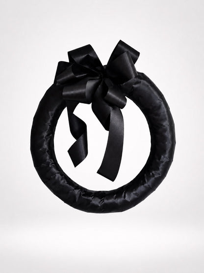 Satin Wrapped Bereavement Wreath – CHRISTELL'S FLOWERS, Killeen TX